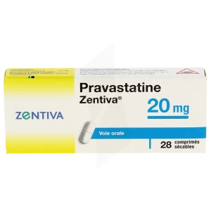 Pravastatine Zentiva 20 Mg, Comprimé Sécable