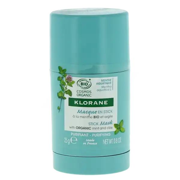 Klorane Visage Masque Purifiant Menthe Aquatique Bio Stick De 25 G