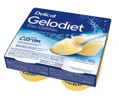 Gelodiet Eau Gélifiée Citron 4 Pots/120g à ST-PIERRE-D'OLERON
