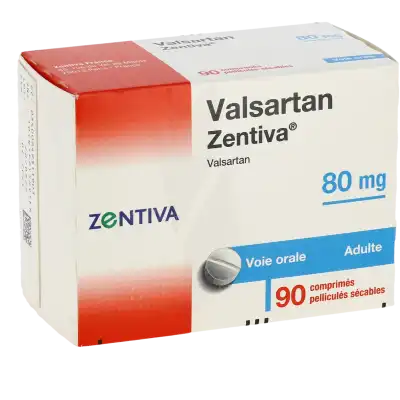 VALSARTAN ZENTIVA 80 mg, comprimé pelliculé sécable