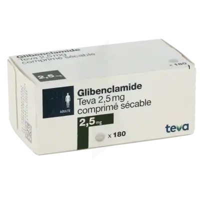 Glibenclamide Teva 2,5 Mg, Comprimé Sécable à Bassens