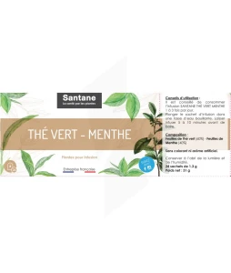 Santane Thé Vert Menthe Infusions En Sachets Doses 24 Sachets