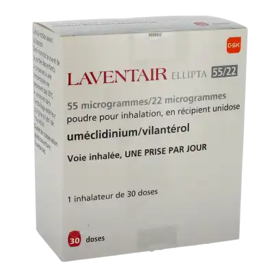 Laventair Ellipta 55 Microgrammes/22 Microgrammes, Poudre Pour Inhalation En Récipient Unidose à Clermont-Ferrand