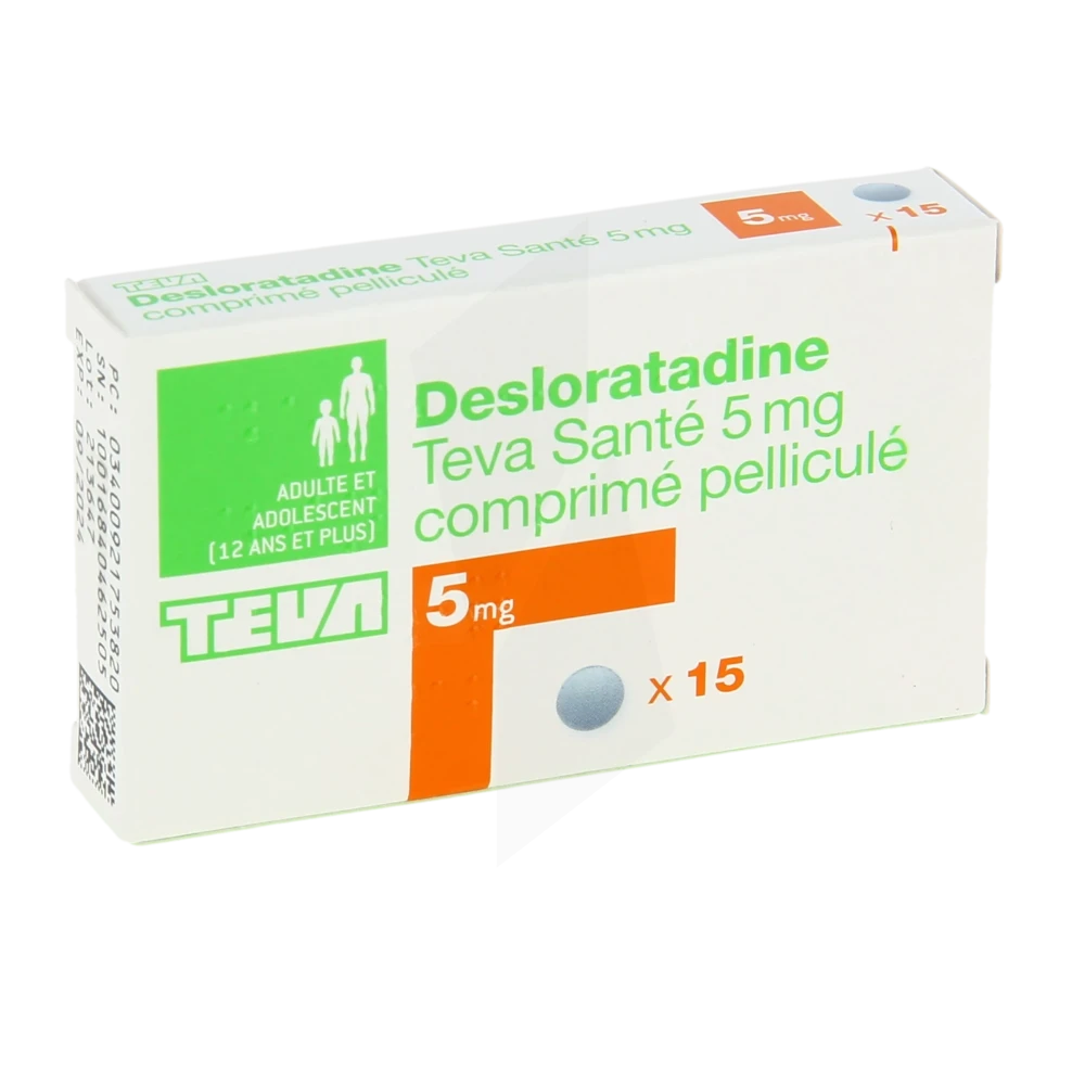 Desloratadine Teva Sante 5 Mg, Comprimé Pelliculé