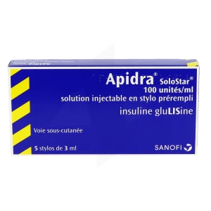 Apidra Solostar 100 Unités/ml, Solution Injectable En Stylo Prérempli