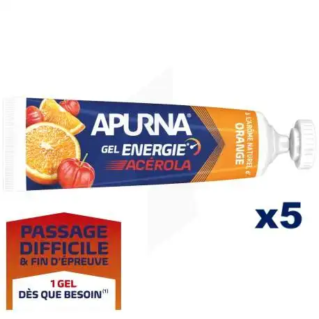 Apurna Gel énergie Acérola Orange 5*t/35g