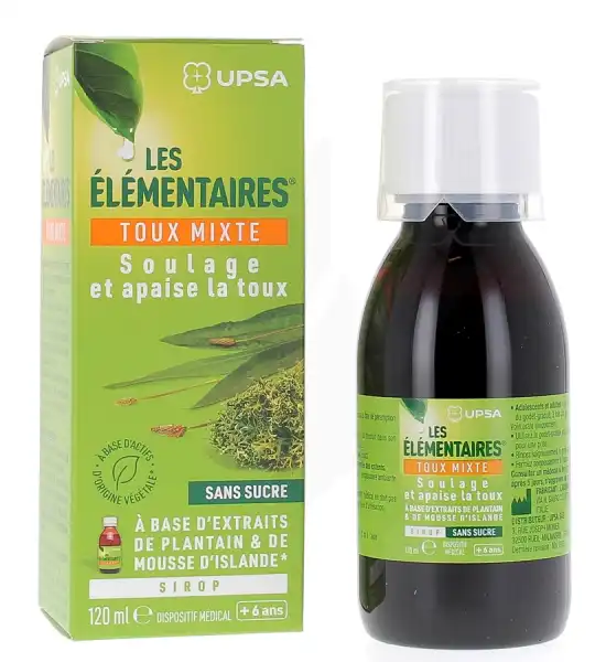 Les Elémentaires Sans Sucre Sirop Toux Mixte Fl/120ml