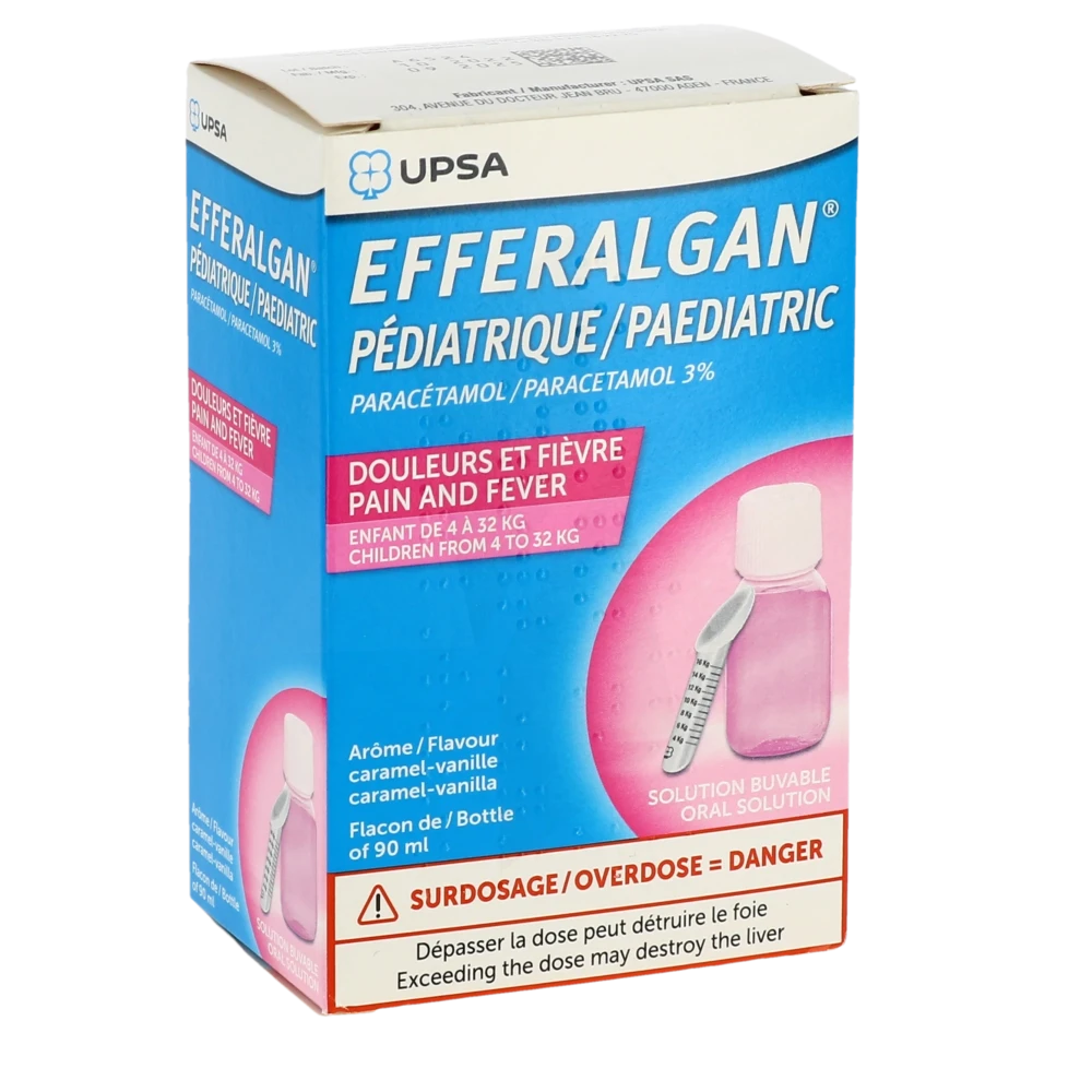 Dafalgan Pediatrique 3 % Solution Buvable Fl/90ml+dosette