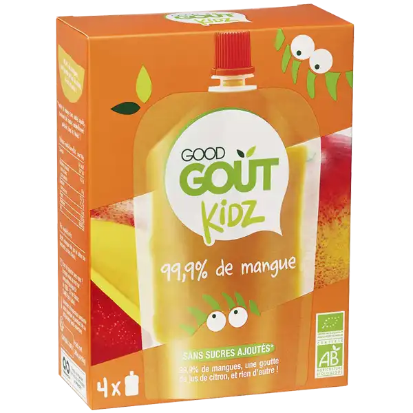 Good Goût Alimentation Infantile Mangue 4 Gourdes/90g