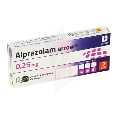 Alprazolam Arrow 0,25 Mg, Comprimé Sécable à FLEURANCE