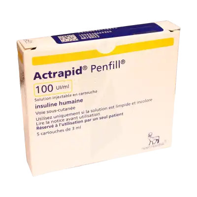 ACTRAPID PENFILL 100 unités internationales/ml, solution injectable en cartouche