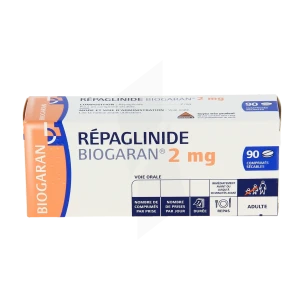 Repaglinide Biogaran 2 Mg, Comprimé Sécable