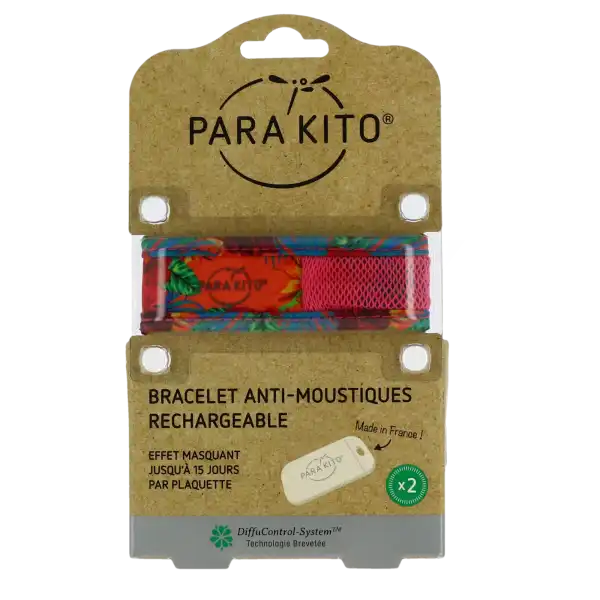 Parakito Jungle-tropical Bracelet Répulsif Anti-moustique Summer Time B/2