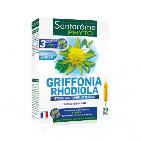 Santarome Bio Griffonia Rhodiola Solution Buvable 20 Ampoules/10ml