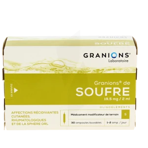Granions De Soufre 19,5 Mg/2 Ml Solution Buvable 30 Ampoules/2ml