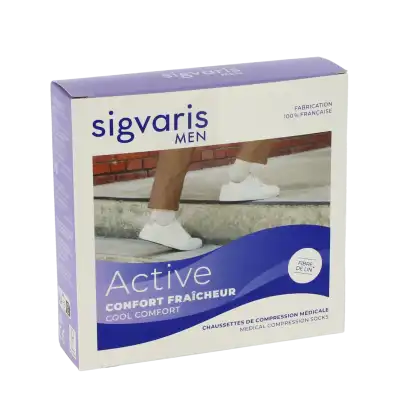 Sigvaris Active Confort FraÎcheur Chaussettes  Homme Classe 2 Noir Medium Normal à Saint-Herblain