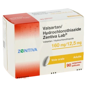 Valsartan Hydrochlorothiazide Zentiva Lab 160 Mg/12,5 Mg, Comprimé Pelliculé