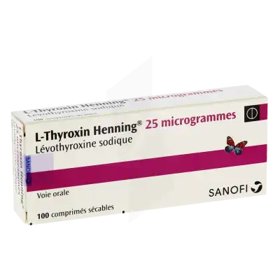 L-thyroxin Henning 25 Microgrammes, Comprimé Sécable à GRENOBLE