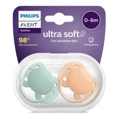 Avent Sucette Ultra Douce Silicone 0-6mois Neutre B/2 à QUINCY-SOUS-SÉNART