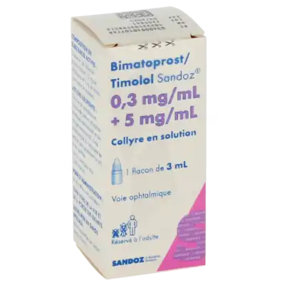 Bimatoprost/timolol Sandoz 0,3 Mg/ml + 5 Mg/ml, Collyre En Solution à Clermont-Ferrand