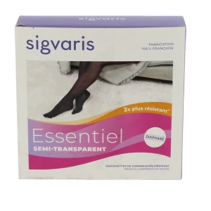 Sigvaris Essentiel Semi-transparent Chaussettes Po Femme Classe 2 Dune Small Normal