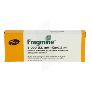Fragmine 5 000 U.i. Anti Xa/0,2 Ml, Solution Injectable En Seringue Pré-remplie
