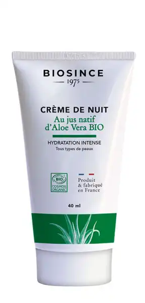 Biosince 1975 Crème De Nuit Aloé Vera Bio 40ml