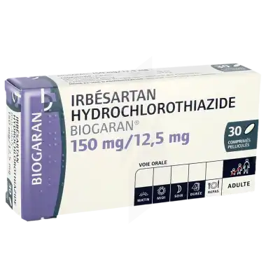 Irbesartan/hydrochlorothiazide Biogaran 150 Mg/12,5 Mg, Comprimé Pelliculé à TOULON