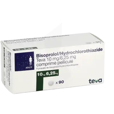 Bisoprolol/hydrochlorothiazide Teva 10 Mg/6,25 Mg, Comprimé Pelliculé à DIJON
