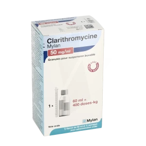 Clarithromycine Viatris 50 Mg/ml, Granulés Pour Suspension Buvable