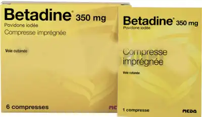 BETADINE 350 mg, compresse imprégnée