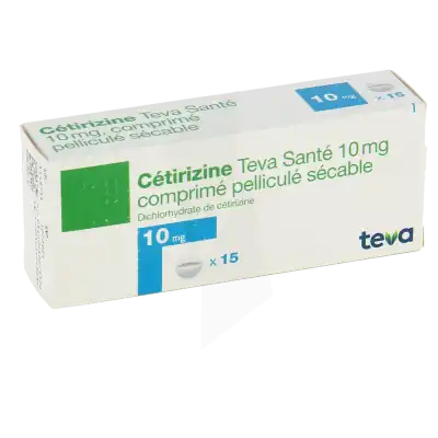 Cetirizine Teva Sante 10 Mg, Comprimé Pelliculé Sécable à Paris