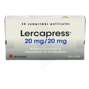 Lercapress 20 Mg/20 Mg, Comprimé Pelliculé