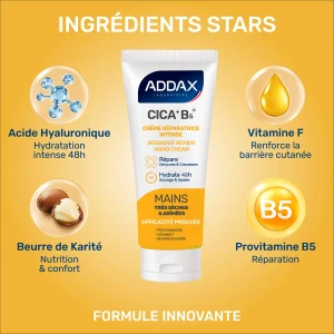 Addax Cica+b5 Crème Mains Réparatrice Intense Tube De 50 Ml