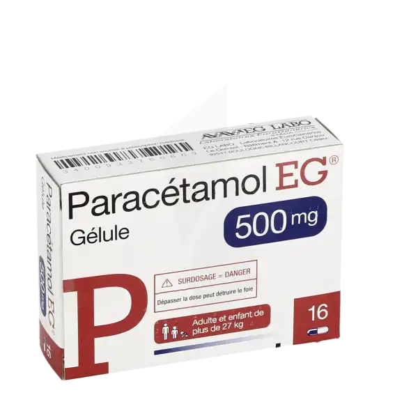 Paracetamol Eg 500 Mg, Gélule