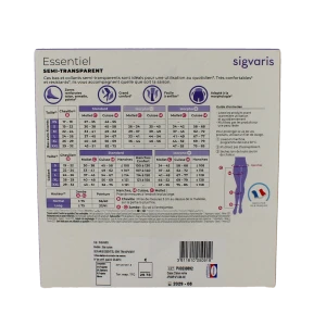 Sigvaris Essentiel Diaphane Semi-transparent Bas Auto-fixants Morpho+ Classe 2 Femme Noir Normal M