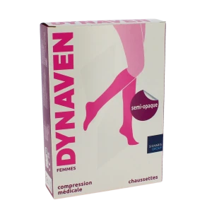 Sigvaris Dynaven Semi-opaque Chaussette Classe 3 Femme Beige Normal S