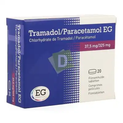 Tramadol/paracetamol Eg Labo 37,5 Mg/325 Mg, Comprimé Pelliculé à PEYNIER