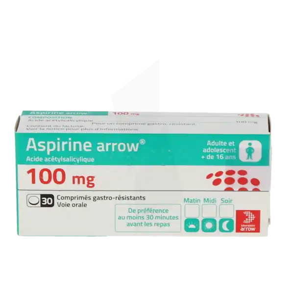 Aspirine Arrow 100 Mg, Comprimé Gastro-résistant