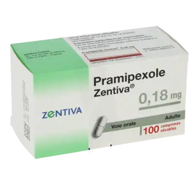 PRAMIPEXOLE ZENTIVA 0,18 mg, comprimé sécable