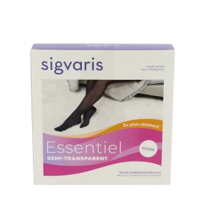 Sigvaris Essentiel Semi-transparent Bas Auto-fixants  Femme Classe 1 Dune Small Normal