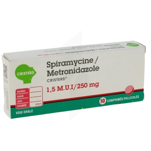 Spiramycine/metronidazole Cristers 1,5 M Ui/250 Mg, Comprimé Pelliculé