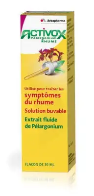 Activox Rhume Pelargonium Solution Buvable Fl/30ml à Paris