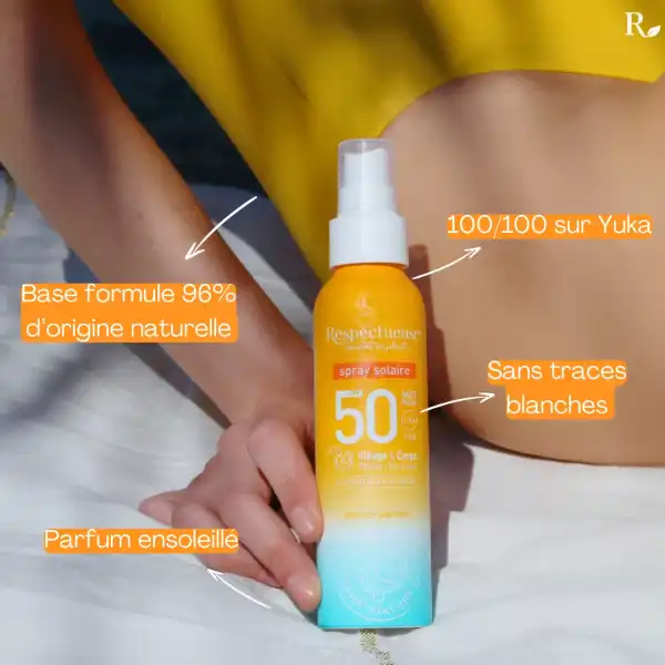 Respectueuse Solaire Spray Spf50 Bio 100ml