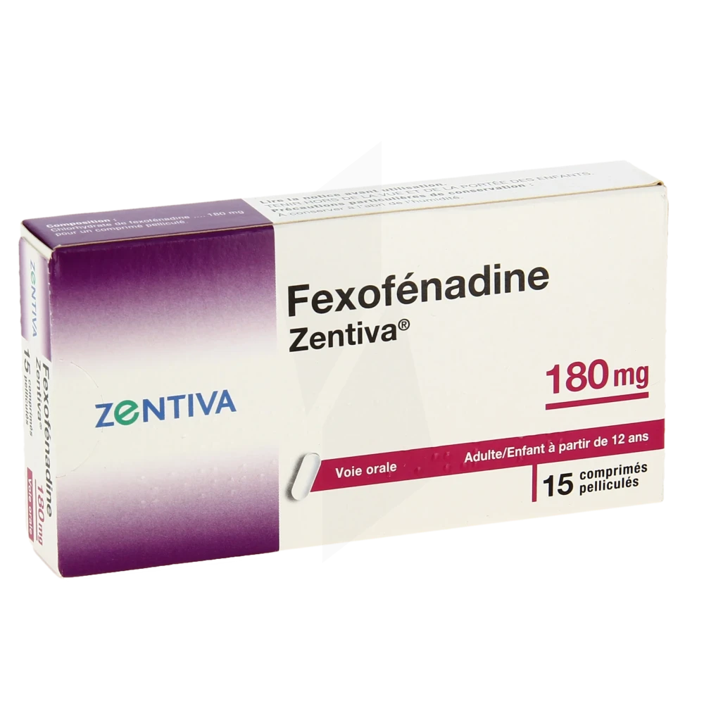 Fexofenadine Zentiva 180 Mg, Comprimé Pelliculé
