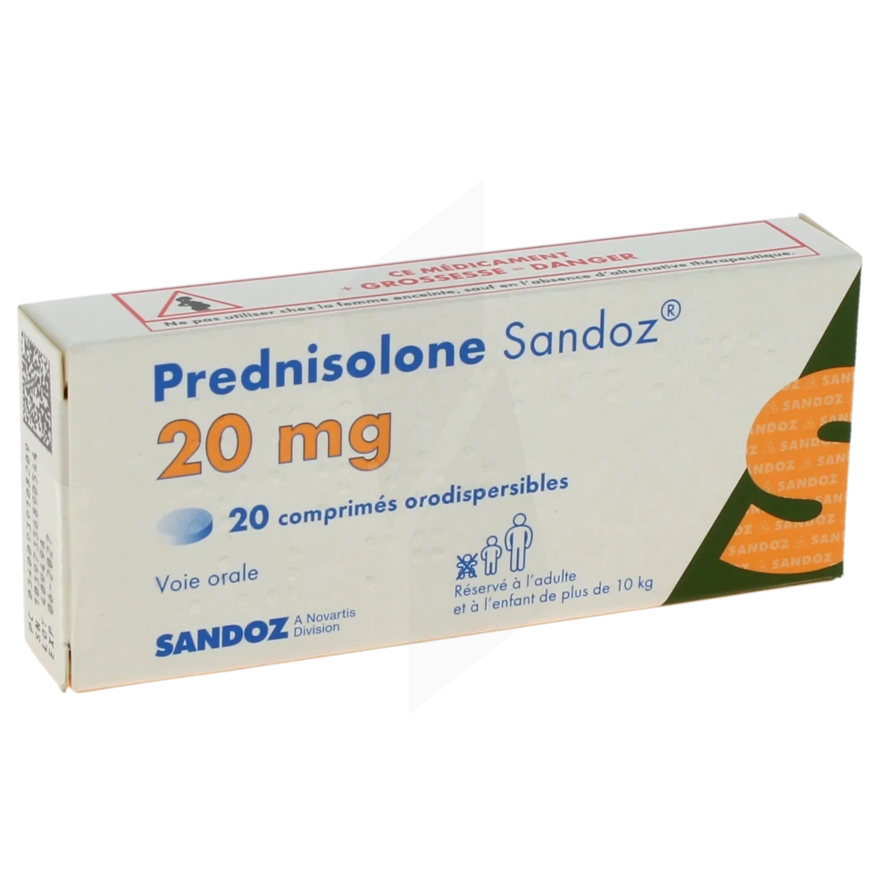 Prednisolone Sandoz 20 Mg, Comprimé Orodispersible