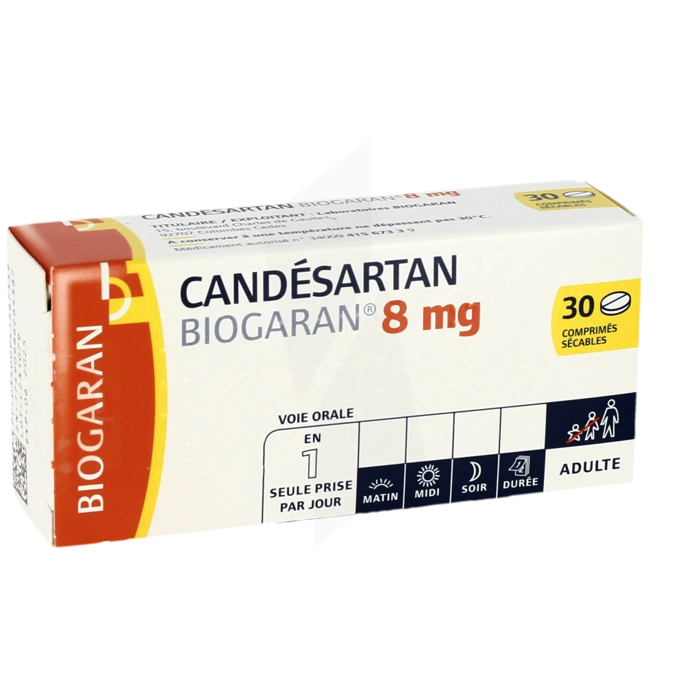 Candesartan Biogaran 8 Mg, Comprimé Sécable