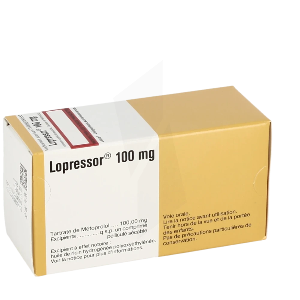 Lopressor 100 Mg, Comprimé Pelliculé Sécable