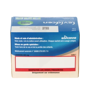 Levidcen 500 Mg, Granulés Enrobés En Sachet
