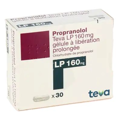 Propranolol Teva L P 160 Mg, Gélule à Libération Prolongée à Paris